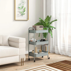 Servírovací vozík se 3 policemi 45 x 30,6 x 79 cm | světle modrý č.1