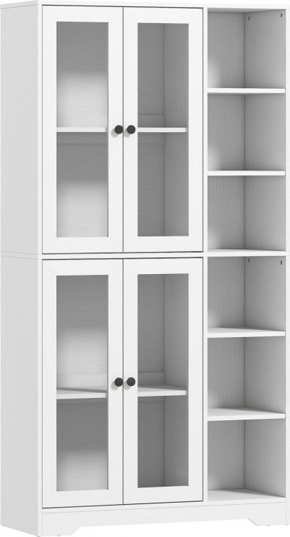 Kuchyňská skříňka s prosklenými dvířky 90 x 35 x 172 cm | bílá