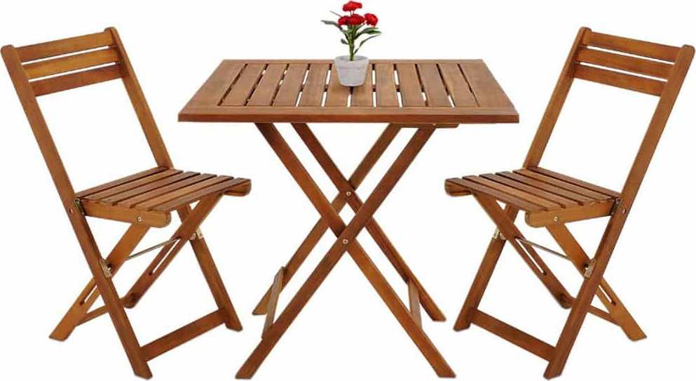 3dílná skládací zahradní sedací souprava z akáciového dřeva