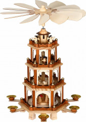 Dřevěná vánoční pyramida XL | 60x20x20cm