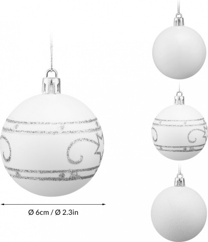 Vánoční ozdoby sada 24 kusů | bílé č.10