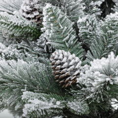 Sada 2 vánočních stromečků s LED osvětlením 107 cm | zeleno-bílá č.3