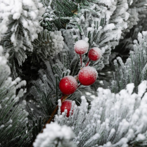 Sada 2 vánočních stromečků s LED osvětlením 107 cm | zeleno-bílá č.4