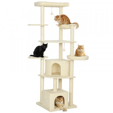 Vysoké škrabadlo pro kočky, 200 cm | béžové č.3