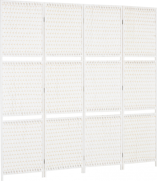Interiérový paraván 4 panely 181 x 180 cm | bílý