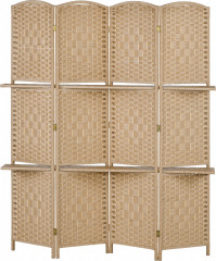 Paraván se 2 policemi, 4 panely 160 x 170 cm | přírodní č.1