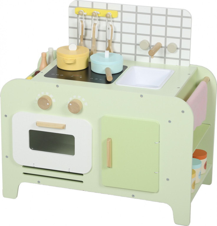 Dětská kuchyňka z MDF se 15 doplňky | zelená