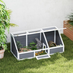 Dřevěný domek pro želvy 120 x 55 x 50 cm | světle šedý č.1