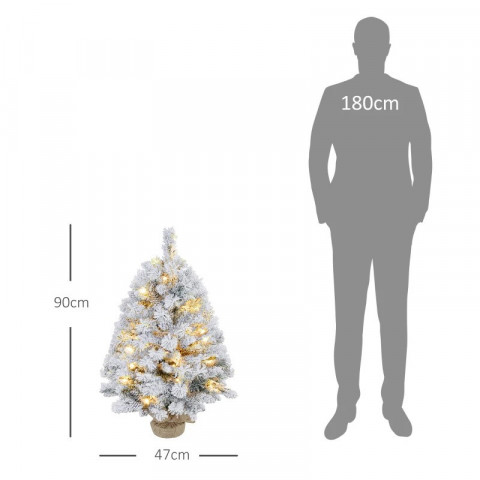 Zasněžený vánoční stromeček s LED osvětlením 90 cm | zelený č.4