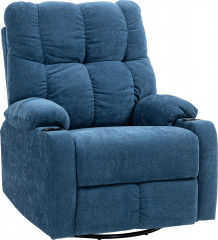 Luxusní otočné polohovací křeslo s podnožkou | tmavě modré č.1