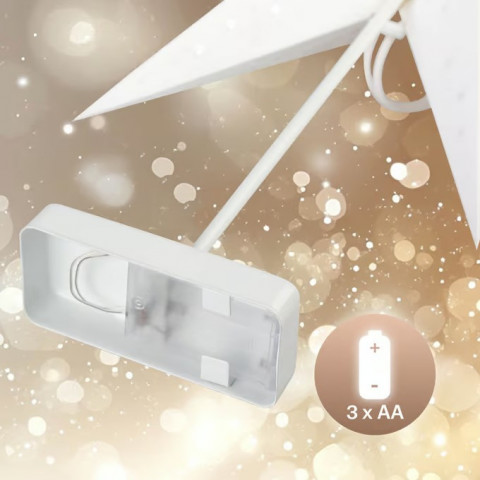 LED papírová hvězda s bílými flitry | bílá č.7