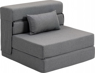 Jednolůžkové rozkládací křeslo s polštářem | šedé č.1