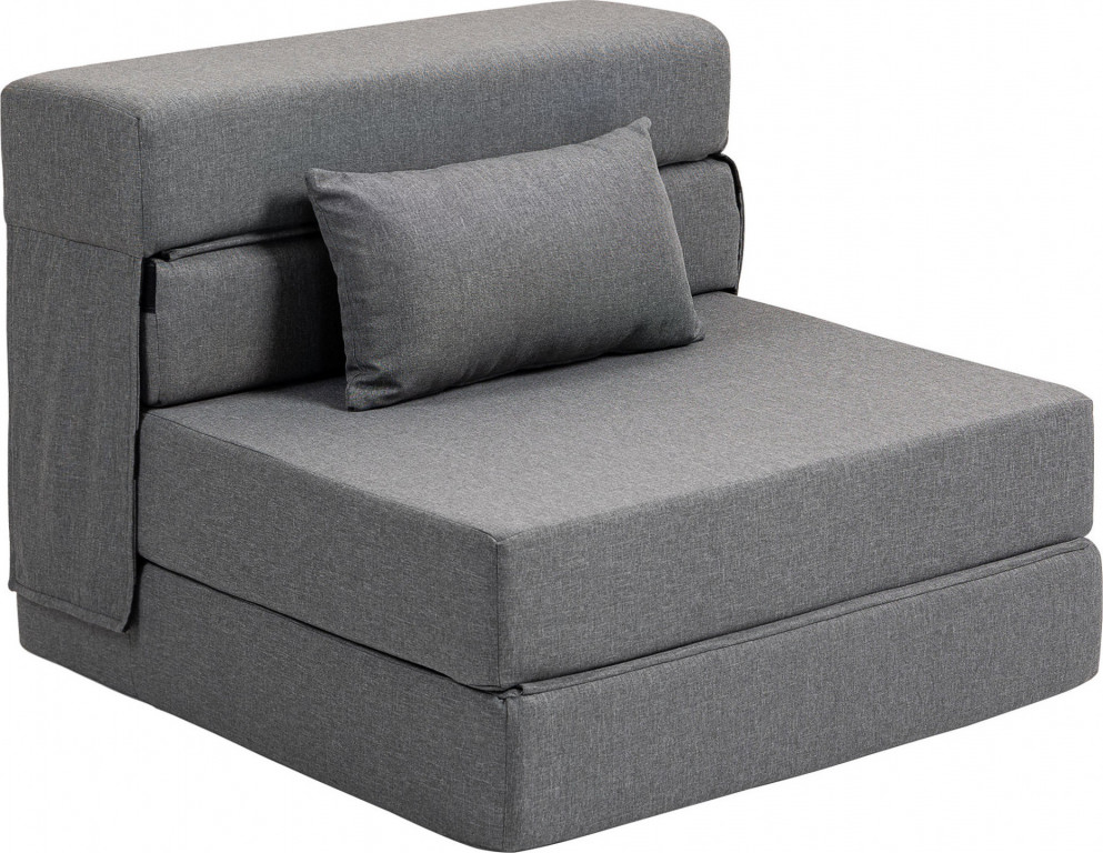 Jednolůžkové rozkládací křeslo s polštářem | šedé