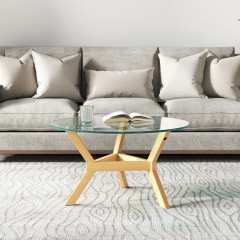 Kulatý odkládací stolek z tvrzeného skla č.2