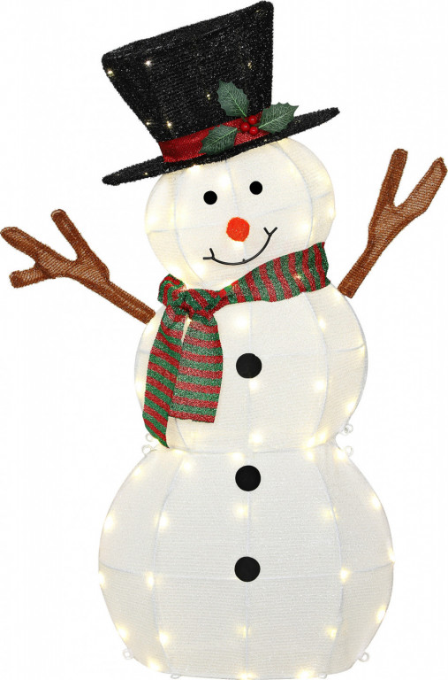 Vánoční dekorace, sněhulák s LED osvětlením | vícebarevná
