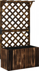 Vyvýšený záhonový květináč s mříží pro popínavé rostliny 64 x 33 x 122 cm | hnědý č.1