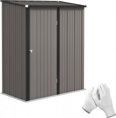 Kovová kůlna na nářadí 161,5 x 94,5 x 196 cm | světle šedá č.1