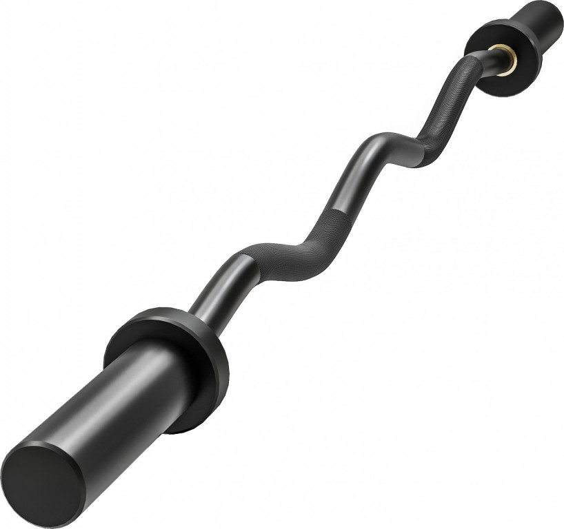 Ocelová činka s protiskluzovými objímkami 120 cm, 100kg | černá