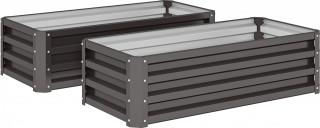 2 vyvýšené záhony 110 x 50 x 30 cm | tmavě šedé č.1