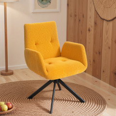 Otočné čalouněné křeslo s područkami | žluté č.1