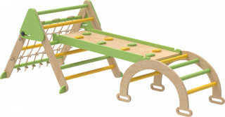 Dřevěná Montessori prolézačka 8v1 | zelená č.1