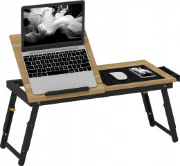 Výškově nastavitelný a skládací stolek na notebook s výklopnou deskou | dub č.1