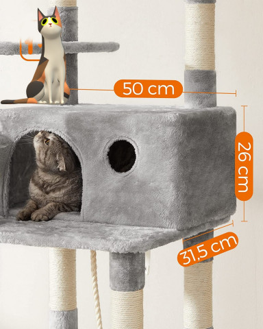 Škrabadlo pro kočky XXL 164 cm | světle šedé č.9