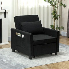 Křeslo na spaní 3 v 1 | černé č.2