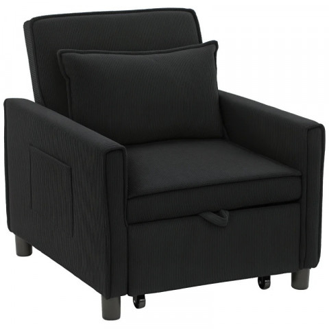 Křeslo na spaní 3 v 1 | černé č.6