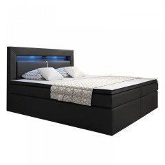 Postel Box Spring New Jersey s úložným prostorem a LED osvětlením 140 x 200 cm | černá č.3