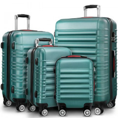 Moderní 4dílná sada kufrů | zelená č.1