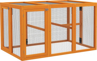 Kurník s výběhem pro chov kuřat 140 x 84,5 x 80,5 cm | oranžový č.1