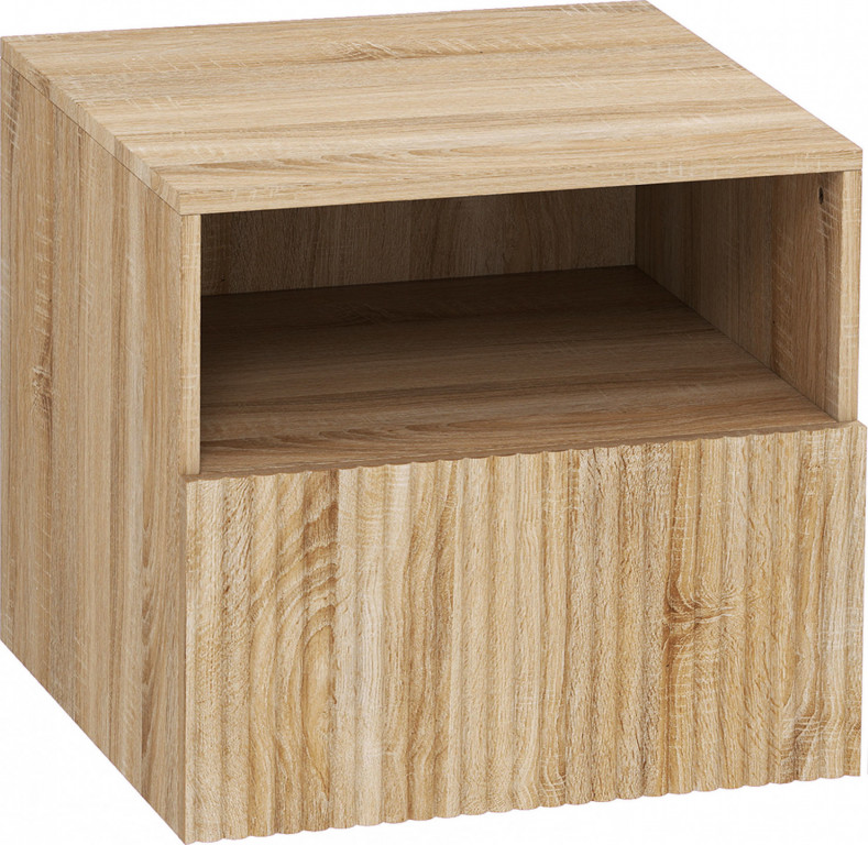 Závěsný noční stolek se zásuvkou 40 x 39,5 x 35 cm | přírodní