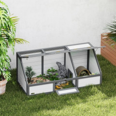 Dřevěný domek pro želvy 120 x 55 x 50 cm | bílý č.1