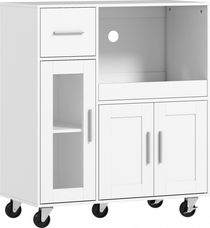 Pojízdná kuchyňská skříňka | bílá