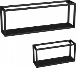 2 nástěnné ocelové police | černé č.1