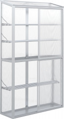 Skleník z polykarbonátu s vyvýšenými záhony 100 x 33 x 171 cm | stříbrný č.1