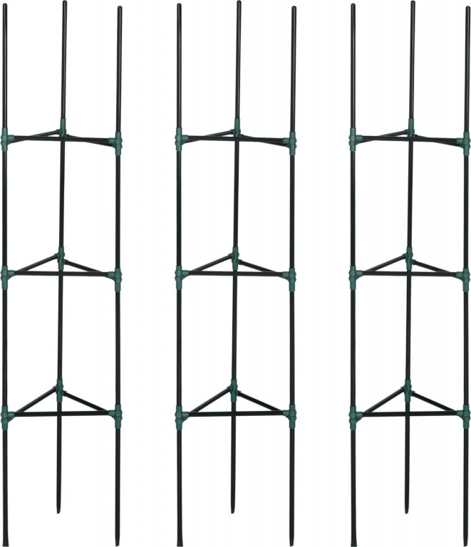 3 podpěry pro popínavé rostliny 38 x 38 x 182 cm | zelené