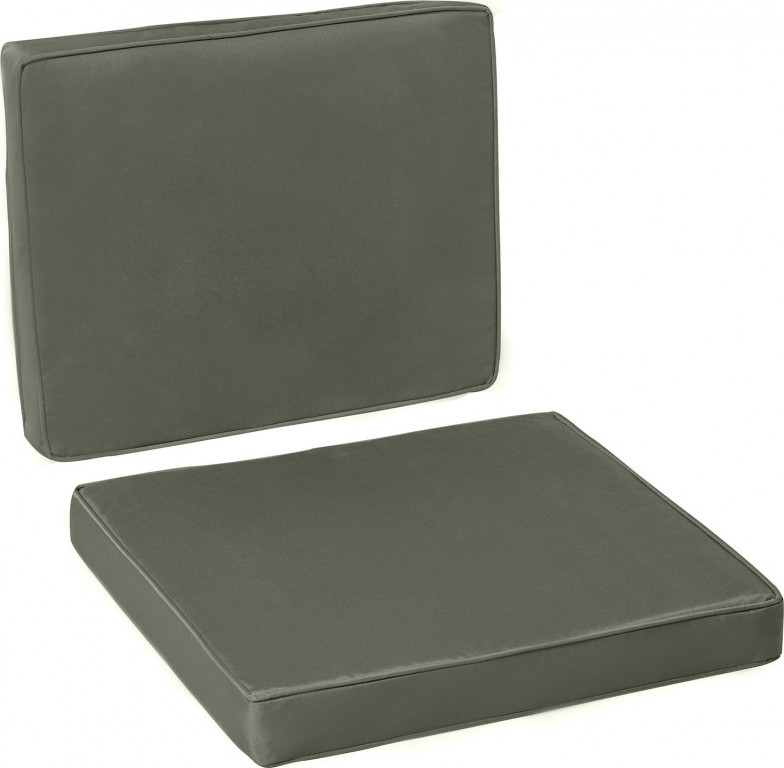 2 polštáře na zahradní židle 56 x 52 cm | tmavě šedé