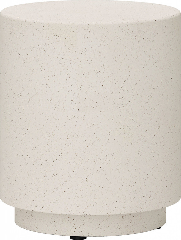 Odkládací stolek s kamenným 37 x 43 cm | krémově bílý