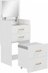 Toaletní stolek s pojízdnou stoličkou 3 v 1 | bílý č.1