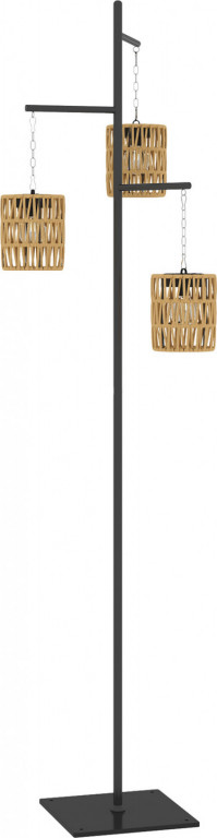 Ratanová solární lampa 178 x 45 cm | černo-žlutá