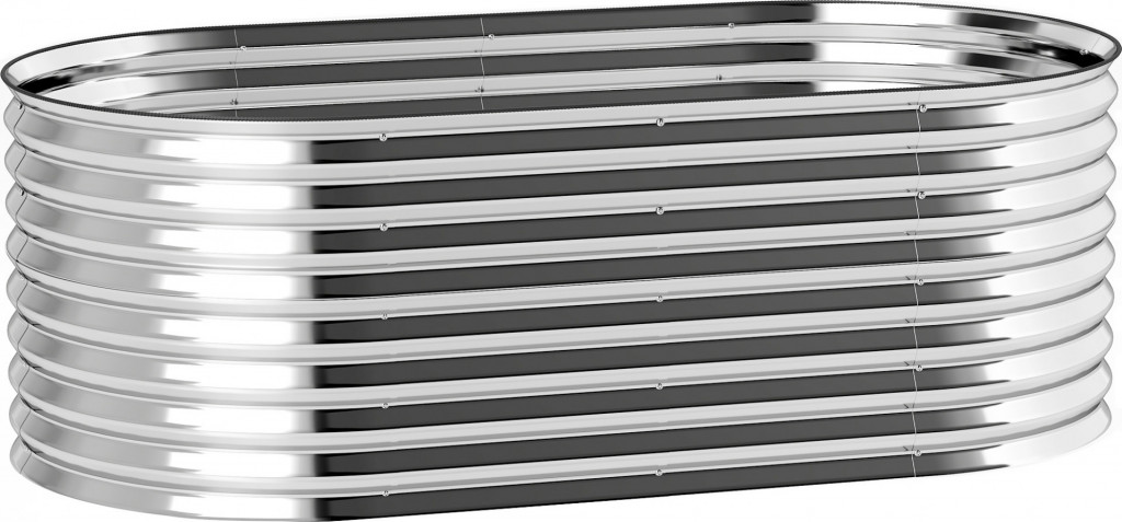 Záhon z pozinkované oceli 160 x 80 x 56 cm | stříbrný