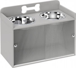 Vyvýšená miska pro psy 60 x 30 x 46 cm | šedá č.1