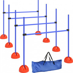 Výškově nastavitelné agility překážky | oranžové + modré č.1