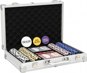 Pokerový uzamykatelný set s pouzdrem | vícebarevný č.1