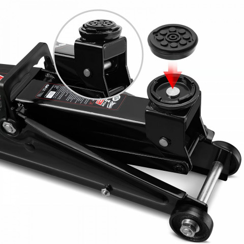 Zvedák auta 3t 135-400 mm + ocelově vyztužená gumová podložka č.8