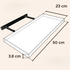 Vysoce kvalitní nástěnná police 50 cm | černá č.2