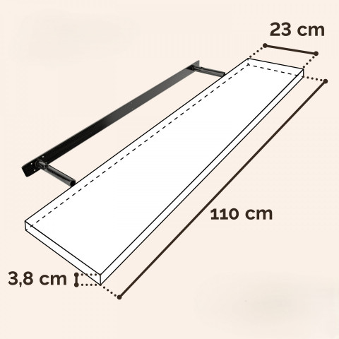 Vysoce kvalitní nástěnná police 110 cm | šedá č.3