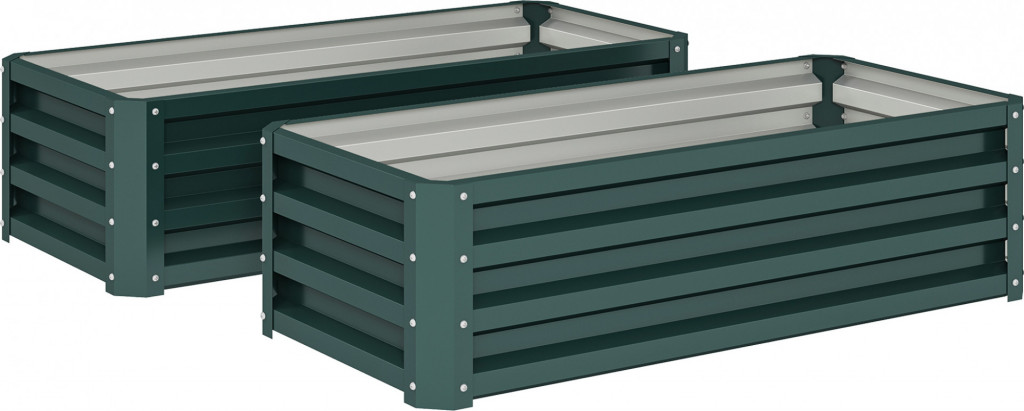 2 vyvýšené záhony 110 x 50 x 30 cm | zelené